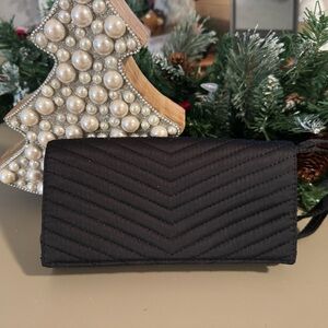 Black Matte Satin Wristlet Neiman Marcus
